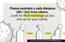 Load image into Gallery viewer, Social Distancing Pack (Poster & 3 Floor Decals)